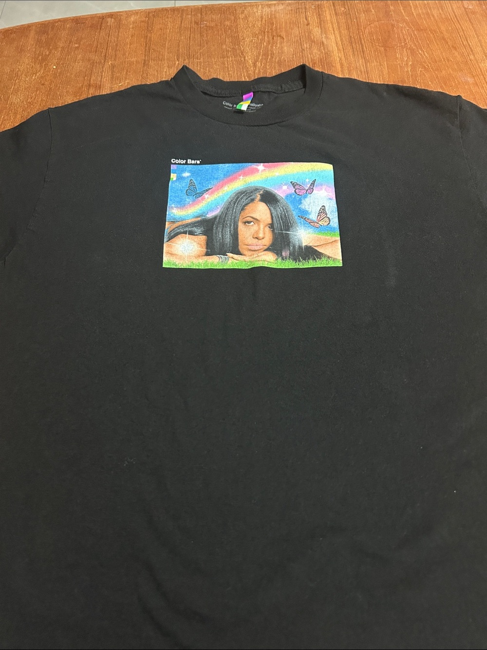Color Bars Aaliyah memorial T-shirt. 100%cotton